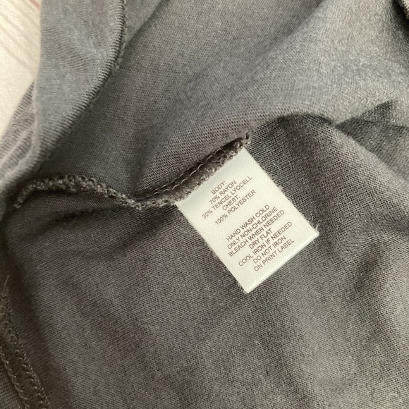 loft womens m grey tee chiffon top rayon business - Picture 2 of 4